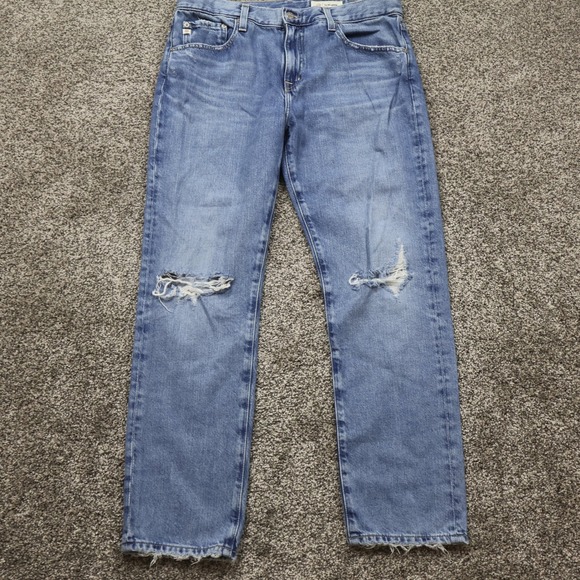 AG Jeans Women's 29 Ex-Boyfriend Slim Distressed Ripped Denim 33X28 - Picture 1 of 15